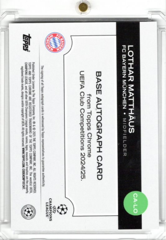 2024-25 Topps Chrome UCC Black Logofractor Auto Lothar Matthäus 03/10 FC Bayern