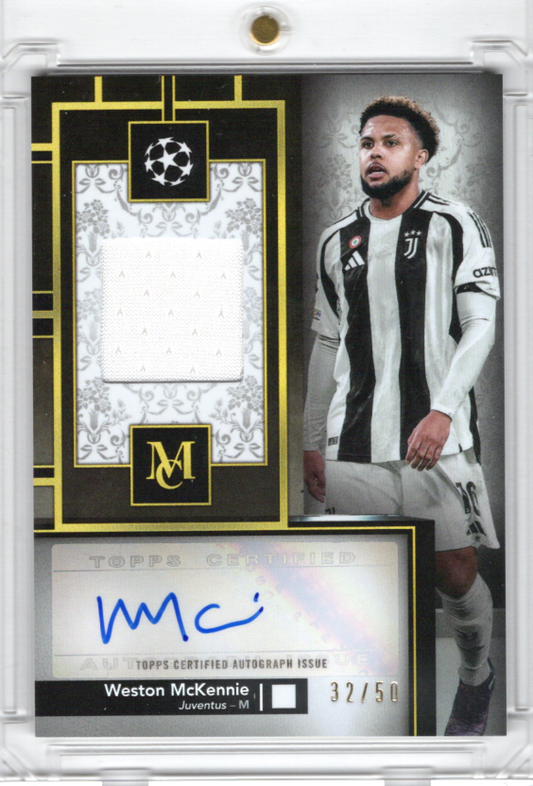2024-25 Topps Museum Collection Auto Jersey Weston McKennie Karte 32/50 Juventus Turin.