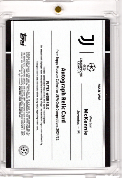 2024-25 Topps Muesum Collection Auto Jersey Weston McKennie 32/50 Juventus Turin