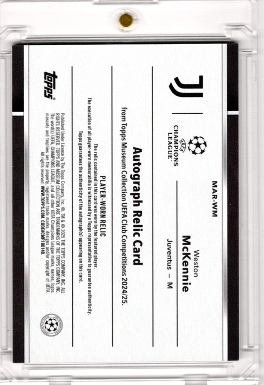 2024-25 Topps Muesum Collection Auto Jersey Weston McKennie 32/50 Juventus Turin