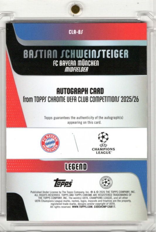 2025-26 Topps Chrome UCC Gold Geometric Refractor Auto Bastian Schweinsteiger 18/50 FC Bayern