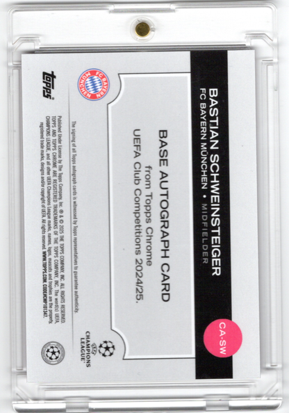 2024-25 Topps Chrome UCC Purple Refractor Auto Bastian Schweinsteiger 67/75 FC Bayern