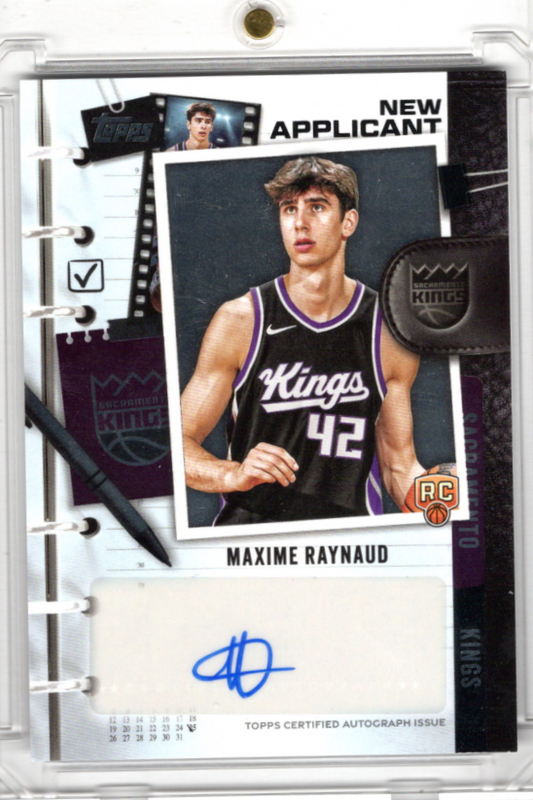 2025 Topps New Applicant Rookie Auto Maxime Raynaud Autograph Karte Sacramento Kings.