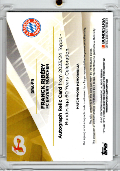 2023-24 Topps 60 Jahre Bundesliga Auto Jersey Franck Ribery 072/100 FC Bayern