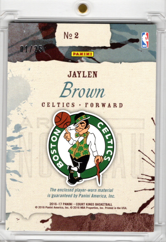 2016-17 Panini Court Kings Art Nouveau RC Rookie Patch Sapphire Jaylen Brown 01/25 Boston Celtics