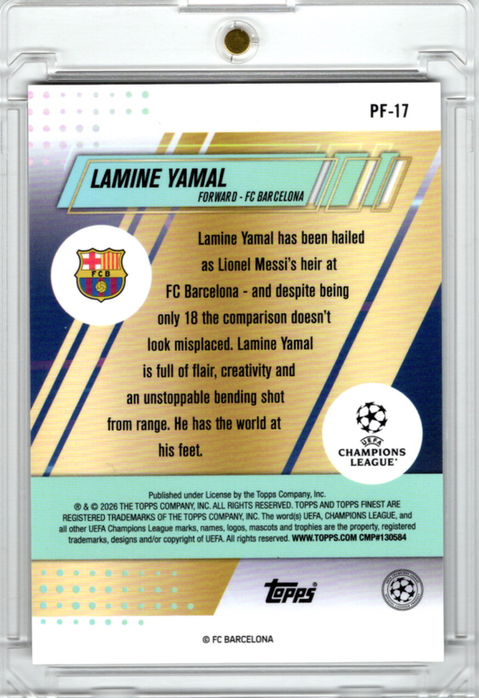 2025-26 Topps Finest UCC Prized Footballers Black Refractor Lamine Yamal 09/10 FC Barcelona