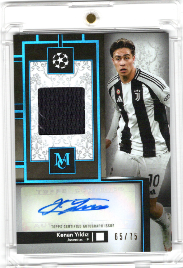 2024-25 Topps Museum Collection UCC Auto Jersey Relic Kenan Yildiz Karte 65/75 Juventus.