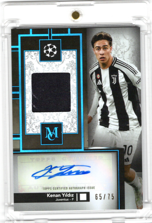 2024-25 Topps Museum Collection UCC Auto Jersey Relic Kenan Yildiz Karte 65/75 Juventus.
