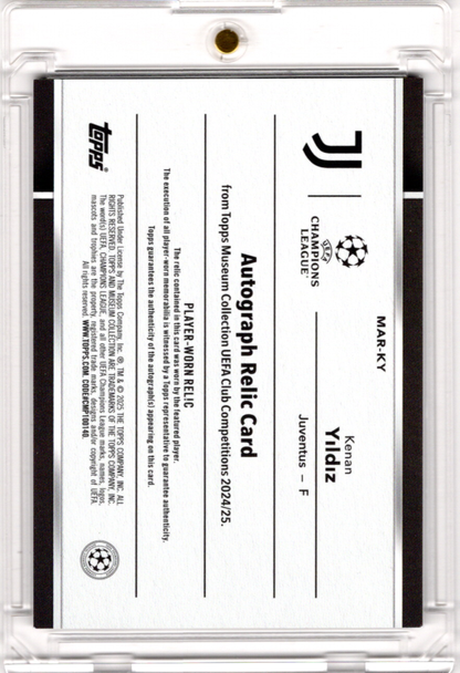 2024-25 Topps Museum Collection UCC Auto Jersey Relic Kenan Yildiz 65/75 Juventus