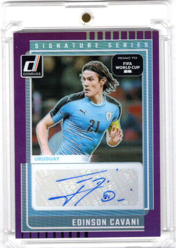 2025-26 Panini Donruss FIFA Signature Series Purple Edinson Cavani Auto Karte 84/99 Uruguay.
