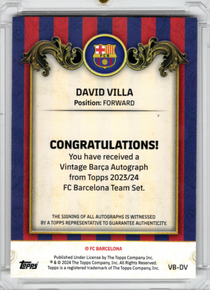 2023-24 Topps FC Barcelona Team Set Auto David Villa 24/25