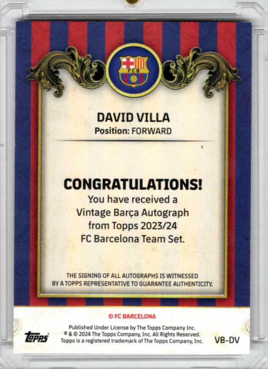 2023-24 Topps FC Barcelona Team Set Auto David Villa 24/25