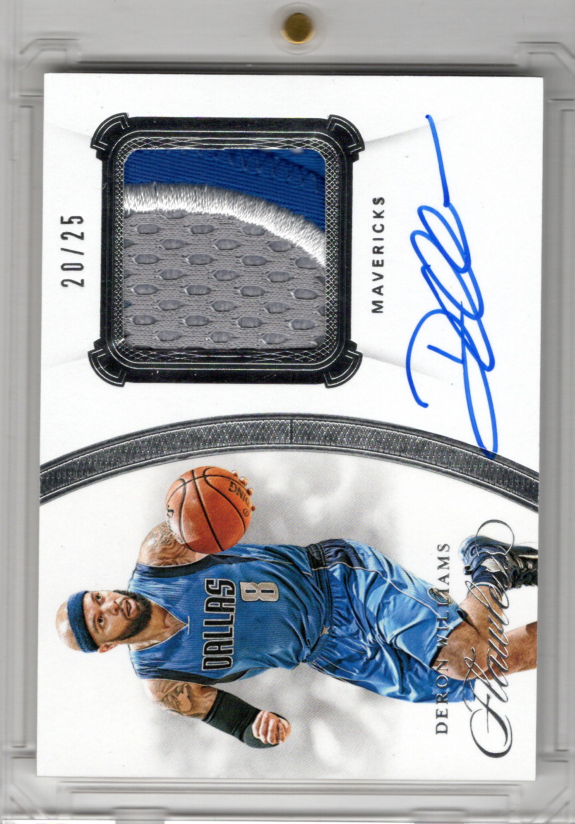 2019-20 Panini Flawless Patch Auto Deron Williams Karte 20/25 Dallas Mavericks.