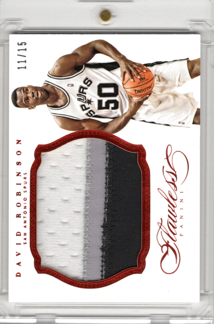 2013-14 Panini Flawless Patches Ruby David Robinson Karte 11/15 San Antonio Spurs.
