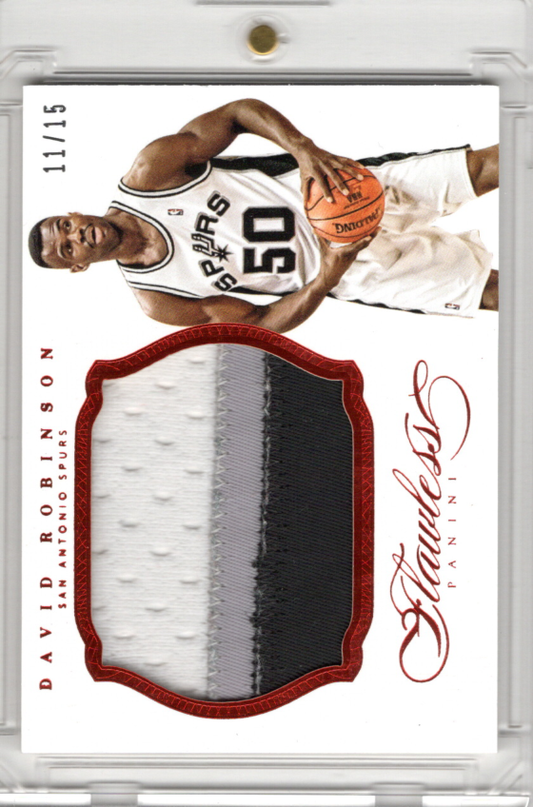 2013-14 Panini Flawless Patches Ruby David Robinson Karte 11/15 San Antonio Spurs.