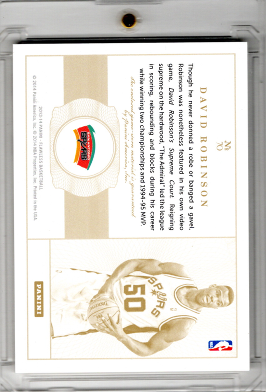 2013-14 Panini Flawless Patches Ruby David Robinson 11/15 San Antonio Spurs