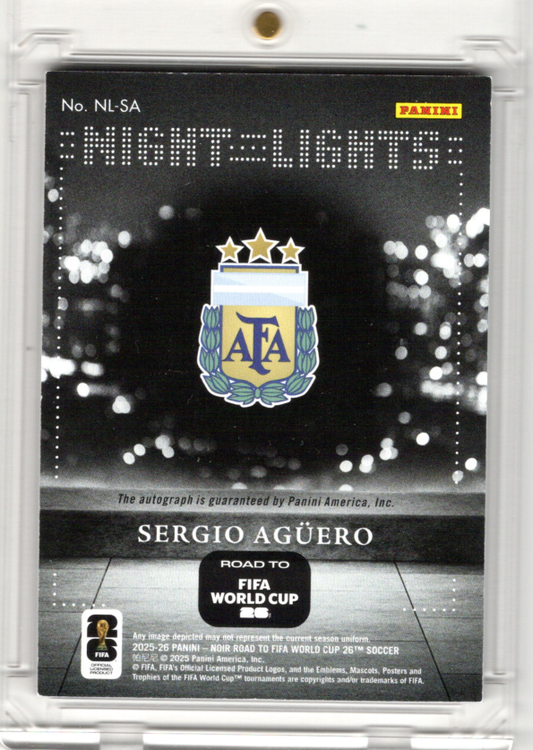 2025-26 Panini Noir Night Light Auto Sergio Aguero 09/31 JSY# Argentina
