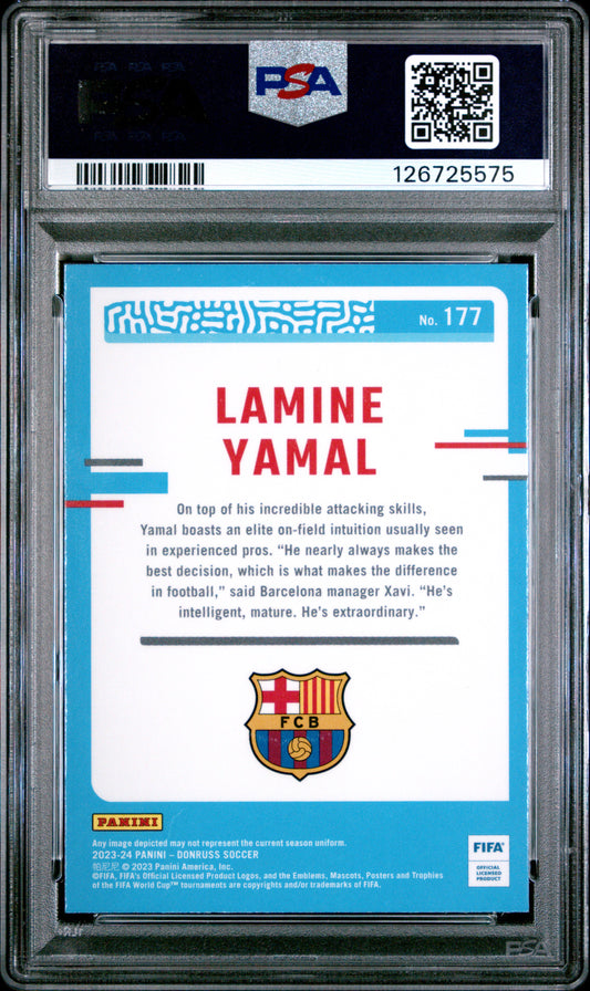 2023-24 Panini Donruss FIFA Optic Rookie Lamine Yamal PSA 10 FC Barcelona
