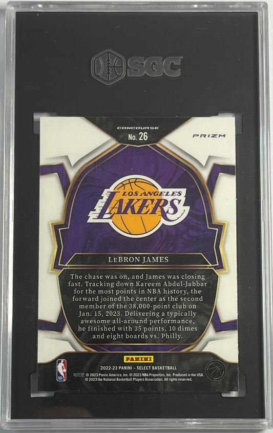 2022-23 Panini Select Concourse Cosmic Prizm Lebron James SGC 10 GEM Mint LA Lakers