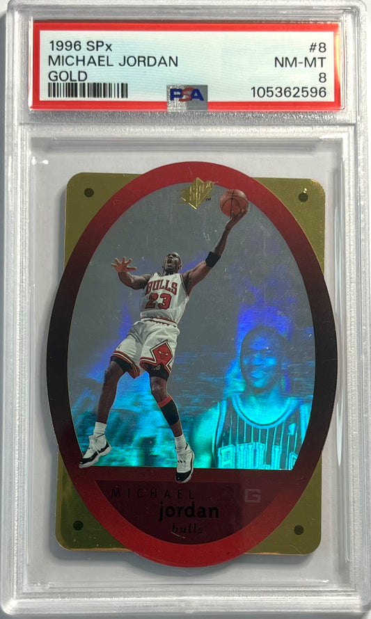 1996 Upper Deck SPx Gold Michael Jordan PSA 8 Karte Chicago Bulls.