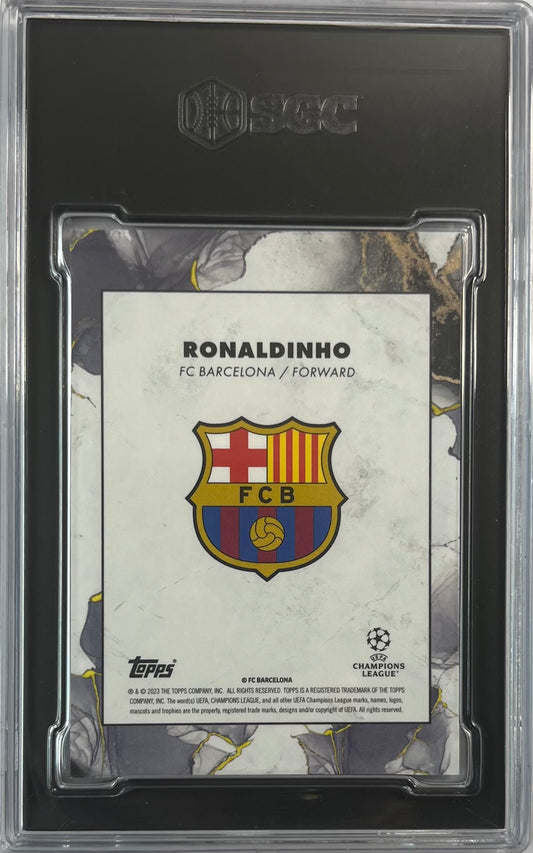 2022-23 Topps Inception UCC Orange Ronaldinho 5/5 SGC 9 FC Barcelona