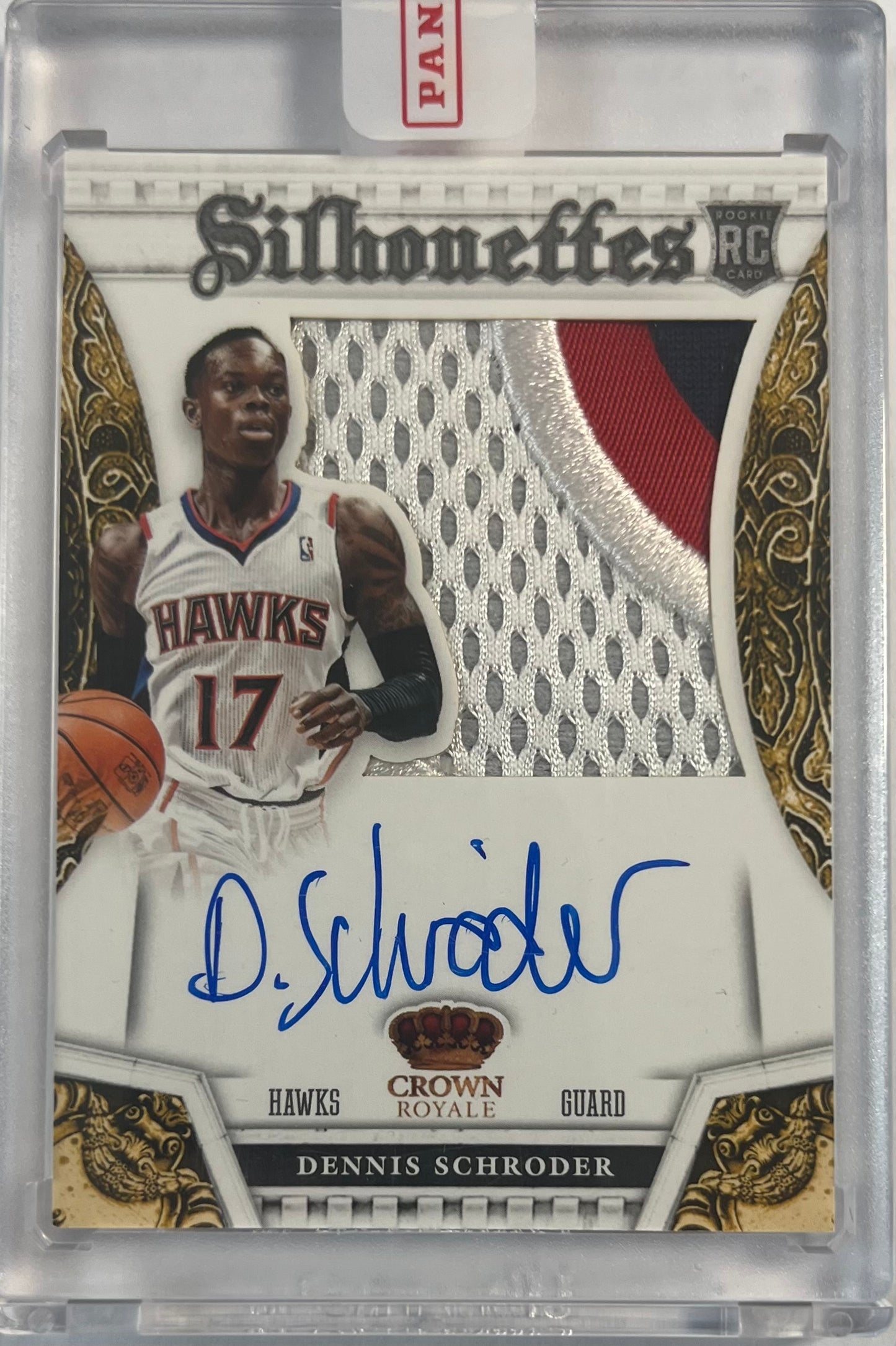 2013-14 Panini Preferred Silhouettes Rookie Patch Auto Dennis Schröder 23/25 Atlanta Hawks