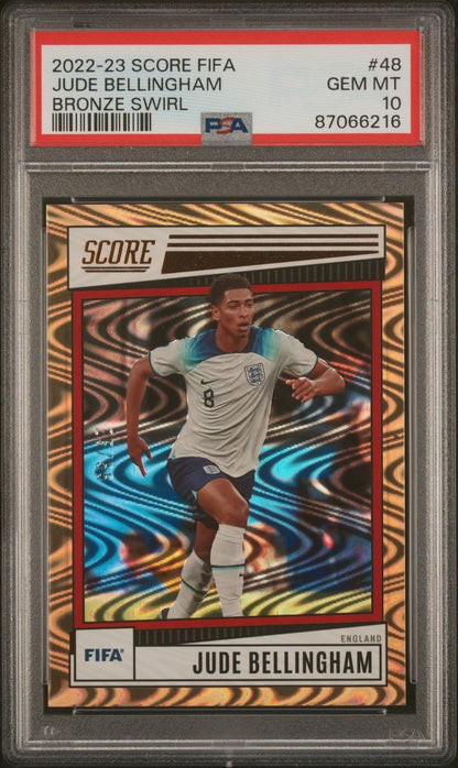 2022-23 Panini Score Fifa Bronze Swirl Jude Bellingham 25/55 PSA 10 England