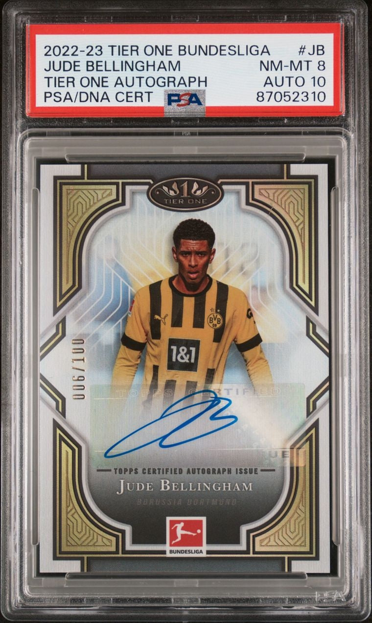 2022-23 Tier One Bundesliga Autograph Jude Bellingham Auto 006/100 PSA 8 Borussia Dortmund